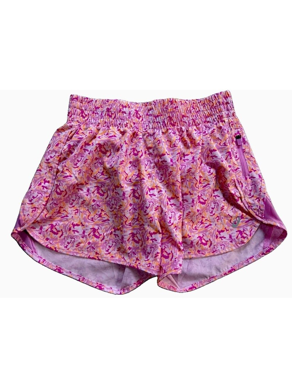 Asics Womens Running Shorts XS Pink Drawstring Athletic Workout